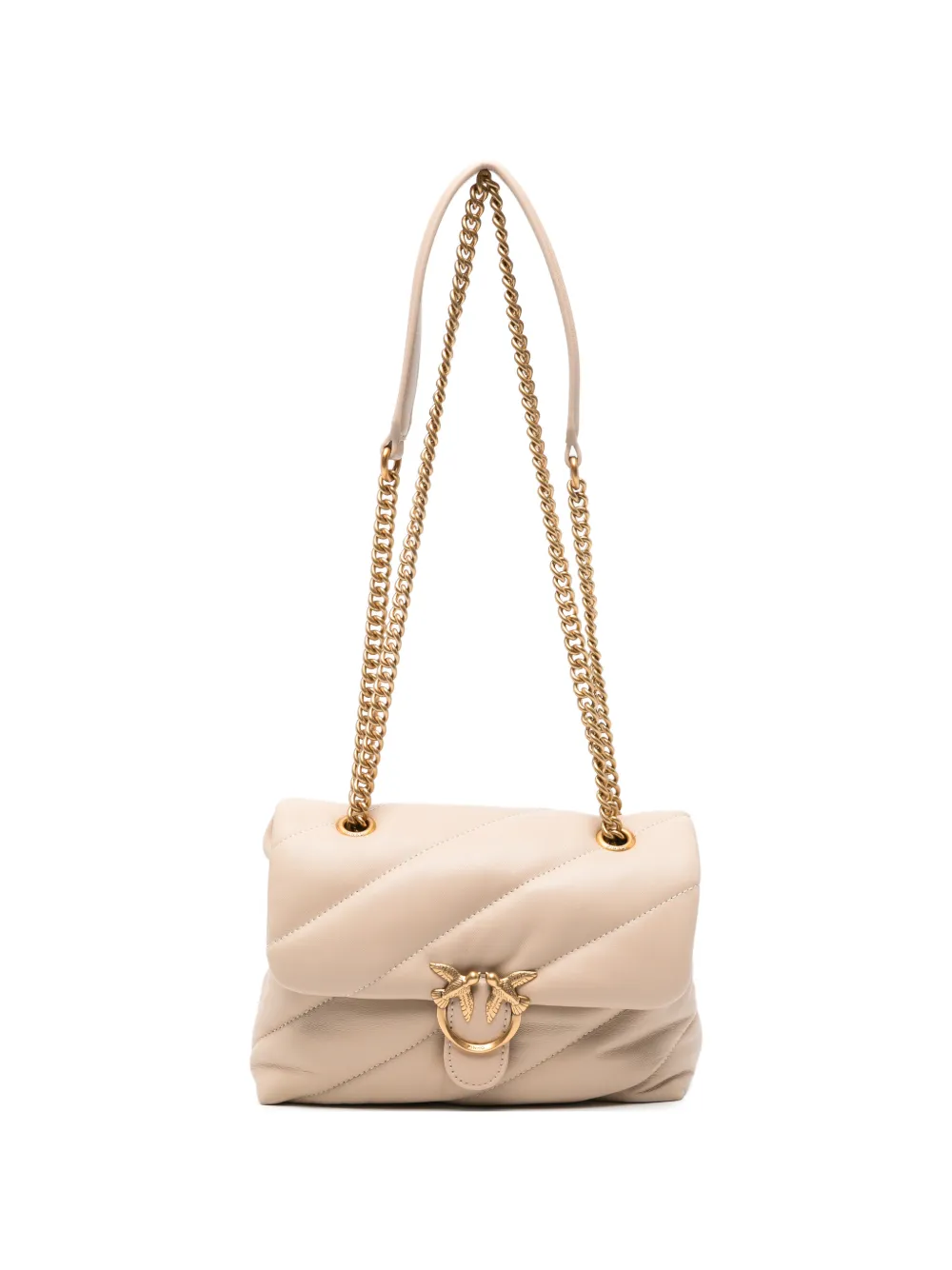 PINKO Love Puff quilted leather tote bag - Toni neutri
