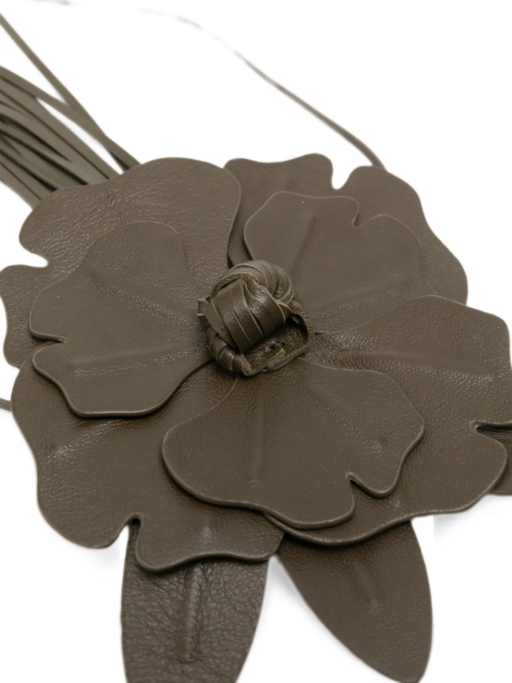 PINKO floral-appliqué leather bag charm Bruin