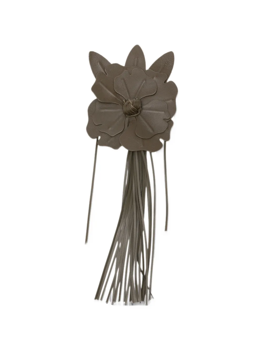 PINKO floral-appliqué leather bag charm - Marrone