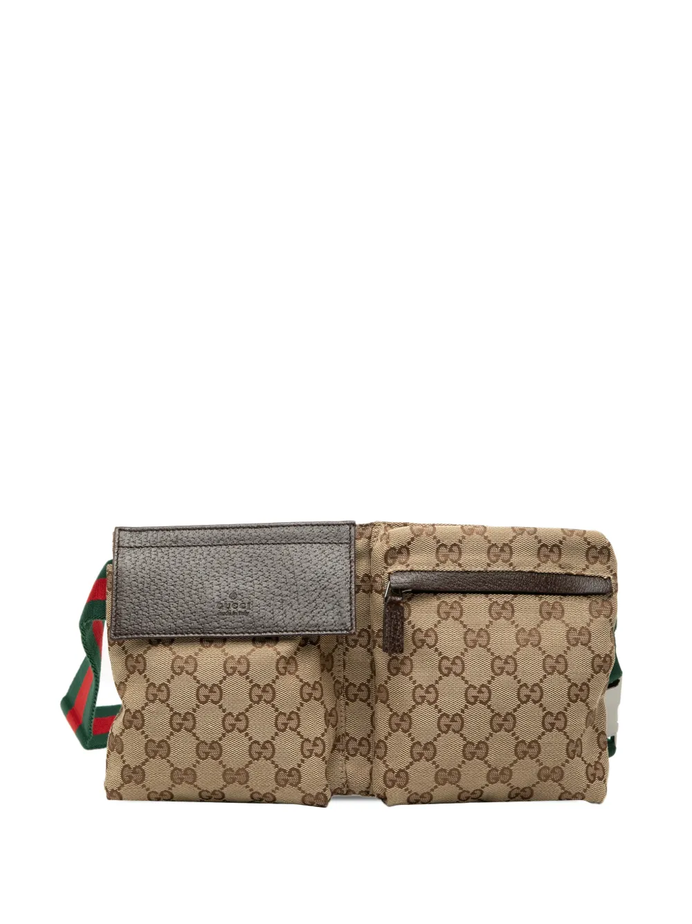 Gucci Pre-Owned Marsupio in tela GG con doppia tasca e decorazione Web 2000-2015 - Toni neutri