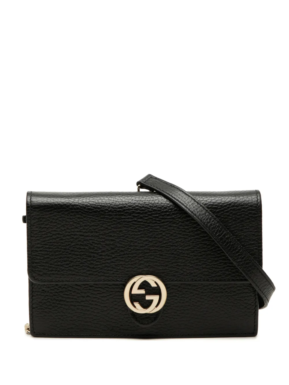 Gucci Pre-Owned Borsa a tracolla G Dollar in pelle di vitello con catena 2000-2015 - Nero