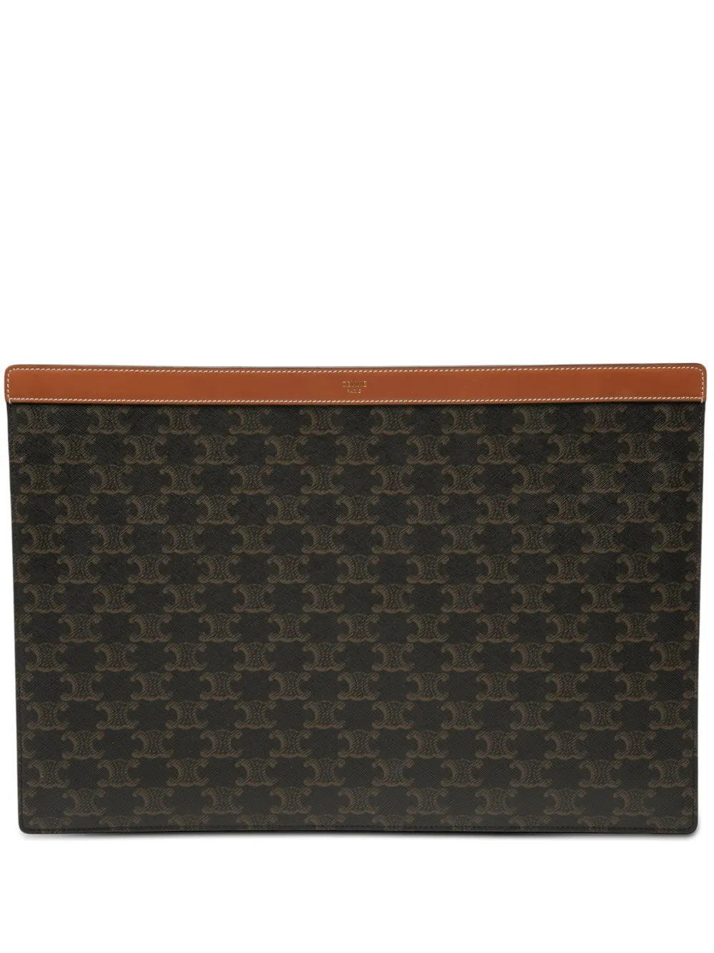 Celine Pre-Owned 2022 Triomphe Coated Canvas clutch bag - Brown