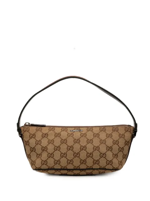 Gucci Pre-Owned сумка на плечо Boat из канваса с узором GG и отделкой Web (2015-2026 годы)