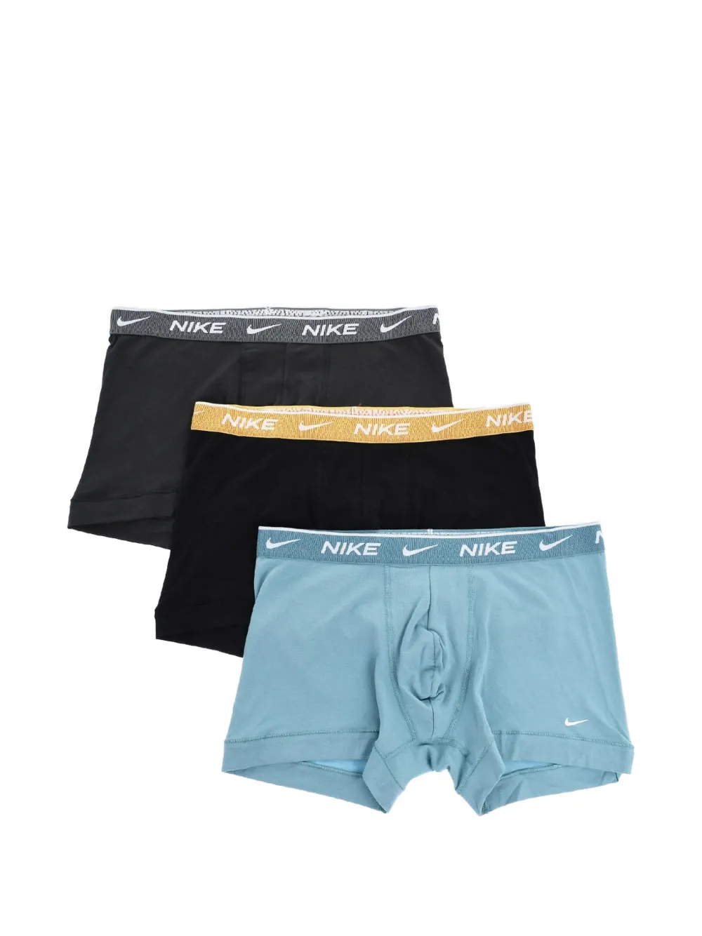Nike Logo-waistband Stretch-cotton Boxer Briefs In Black