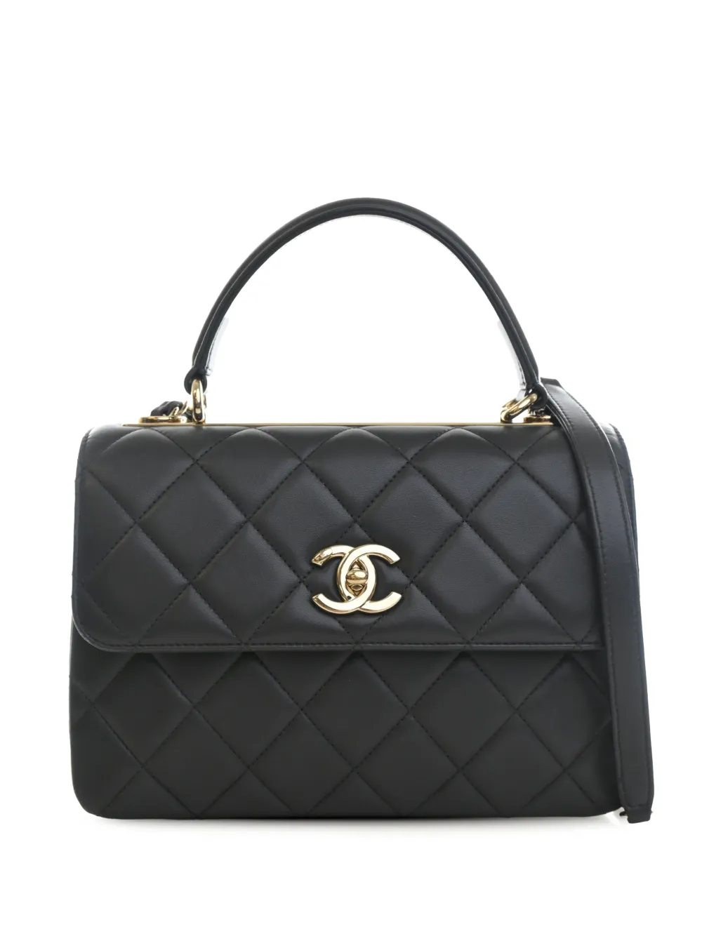 CHANEL Pre-Owned 2021-2026 Small Quilted Lambskin Trendy CC Top Handle Flap satchel - Grigio