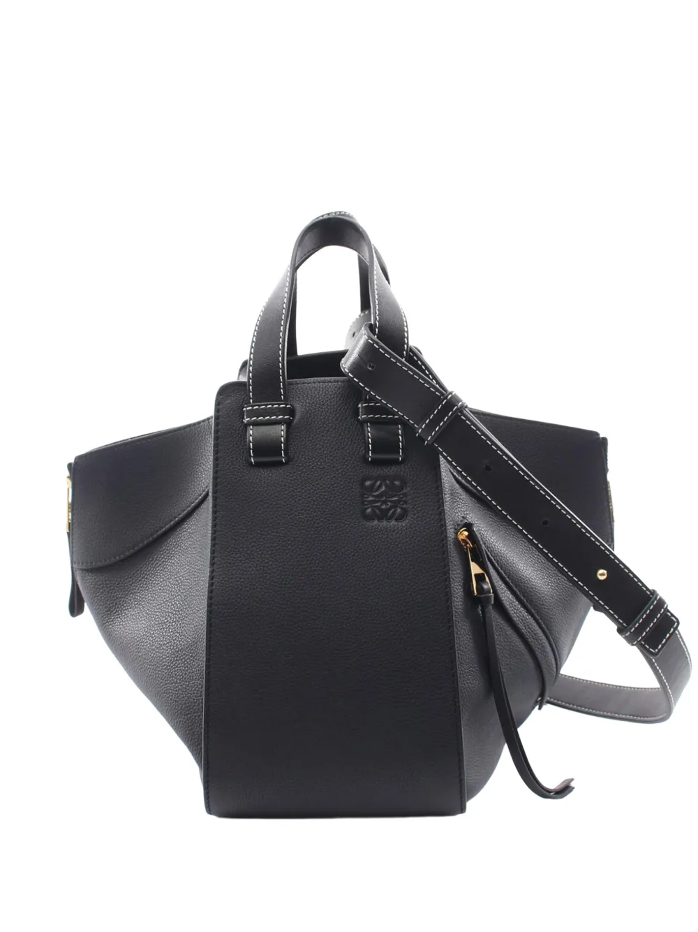 Loewe Pre-Owned 2010-2026 kleine Hammock Satchel-Tasche aus Leder mit Kordelzug - Schwarz