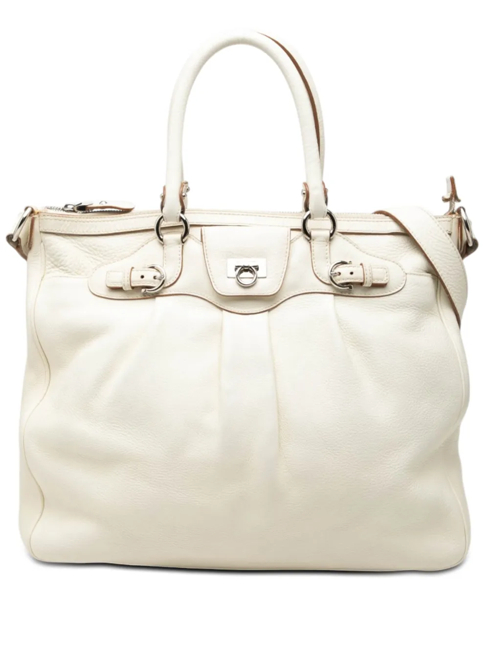 Ferragamo Pre-Owned Borsa tote Gancini convertibile in pelle 2010-2026 - Bianco