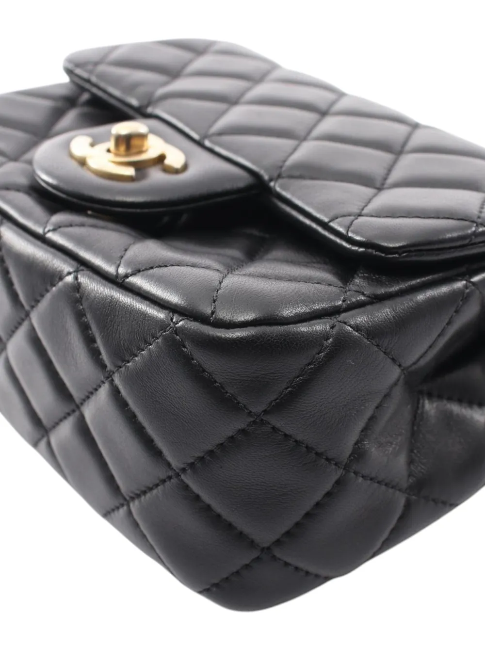 CHANEL Pre-Owned 2020 ミニ スクエア クラシック ラムスキン パール