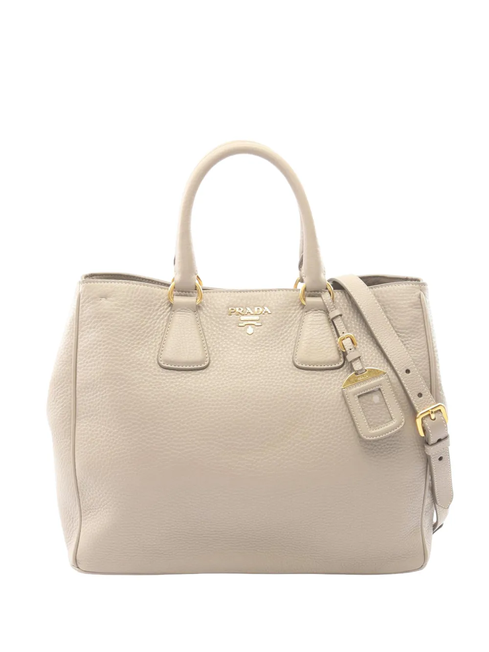 Prada Pre-Owned 2013-2026 Vitello Daino Satchel - Nude