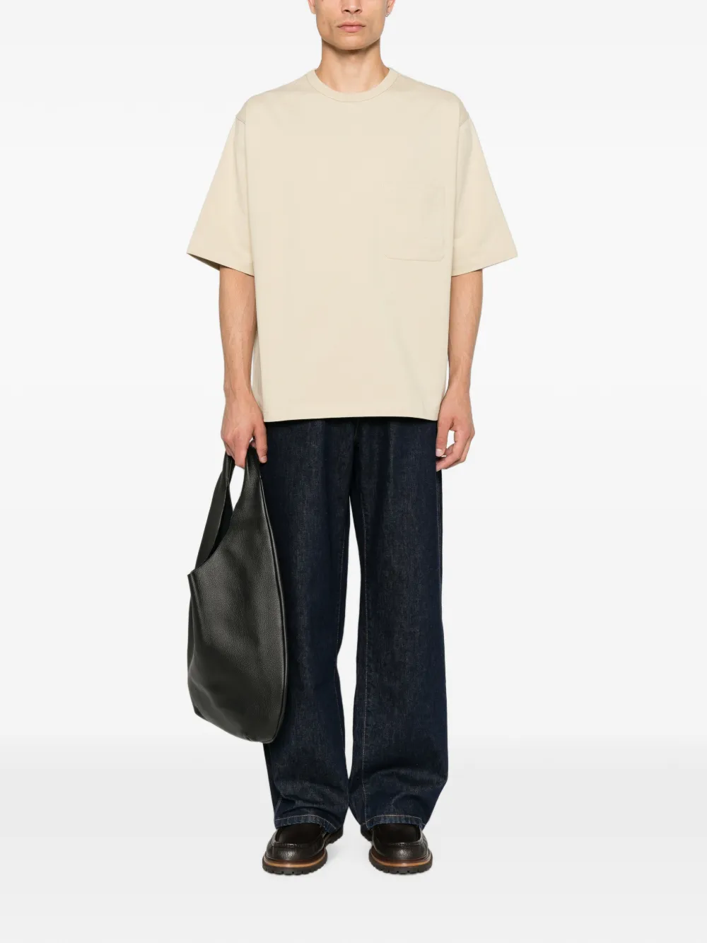 LEMAIRE T-shirt met opgestikte zak Beige