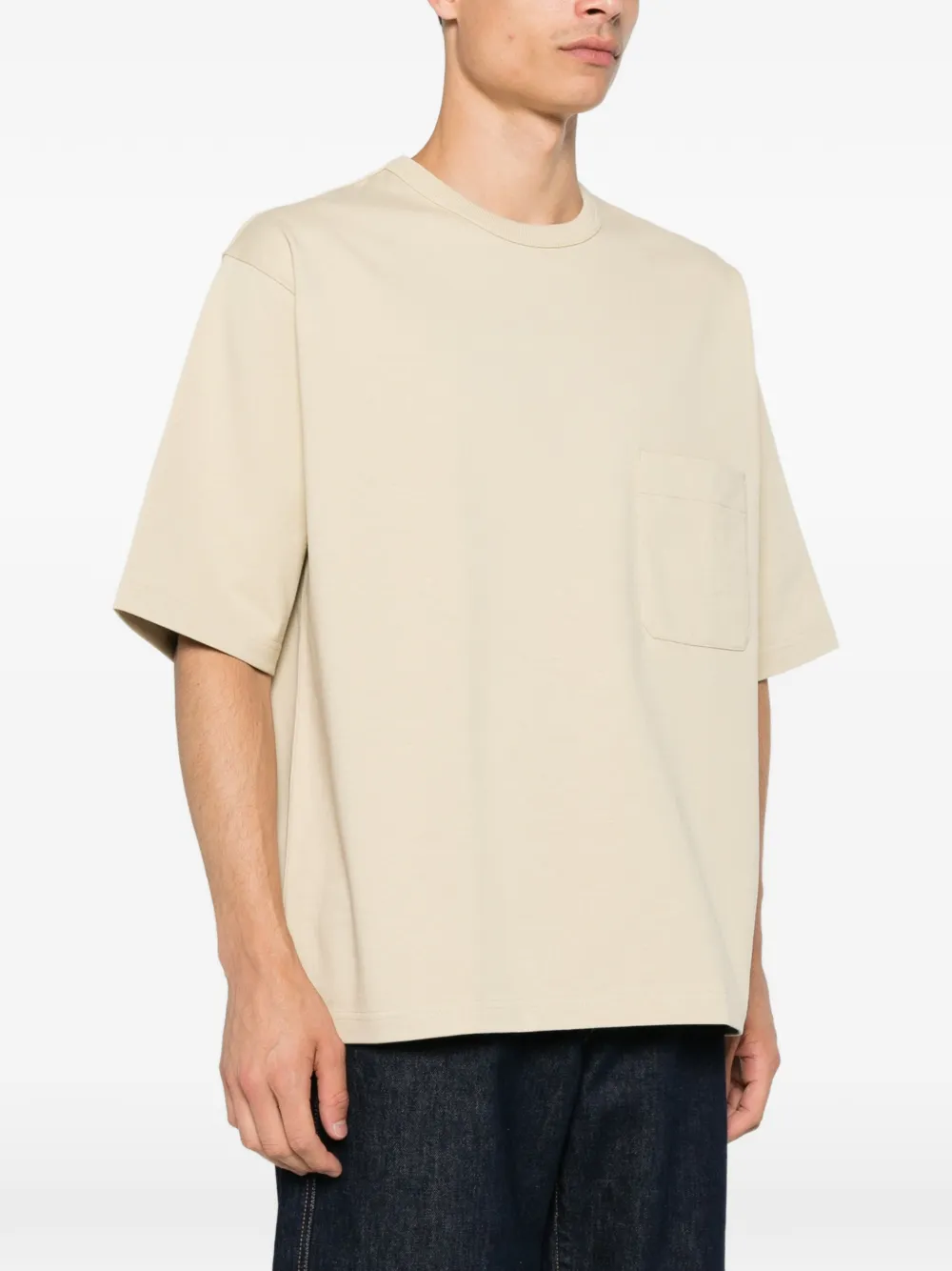 LEMAIRE T-shirt met opgestikte zak Beige
