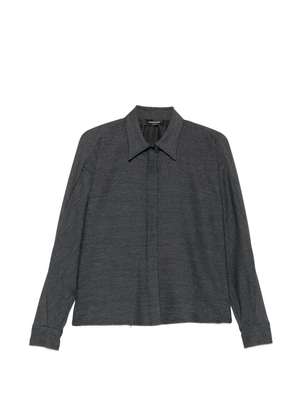 Fabiana Filippi bead-trim long-sleeve shirt - Grey