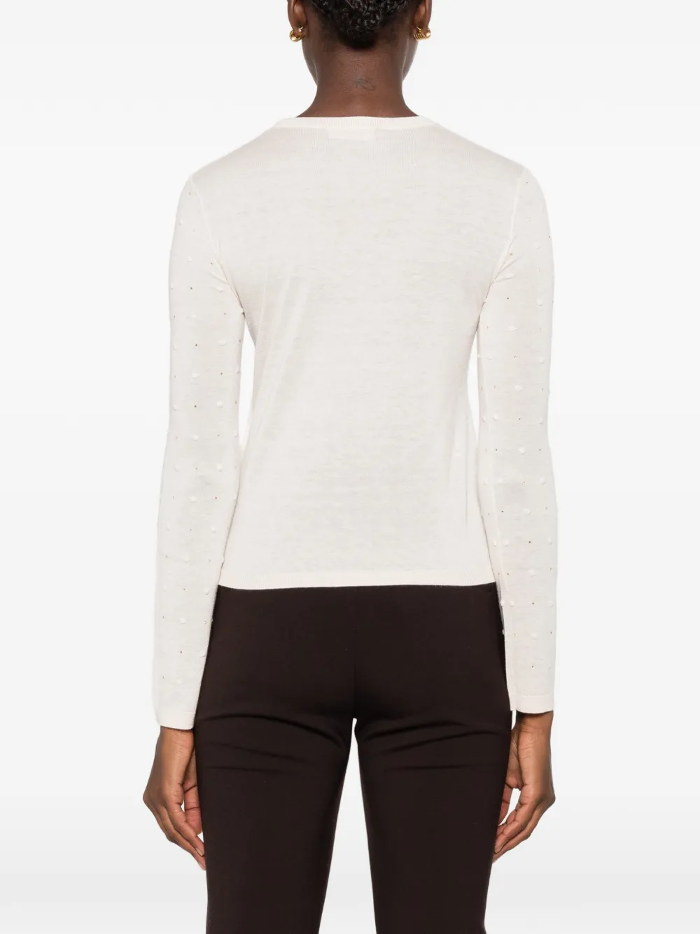Max Mara Mstcelebre T-shirt verfraaid met kristallen en stippen Beige