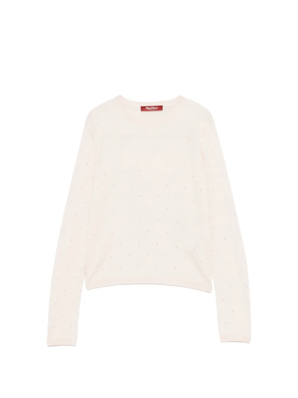 Max Mara Mstcelebre crystal-embellished polka-dot T-shirt - Nude