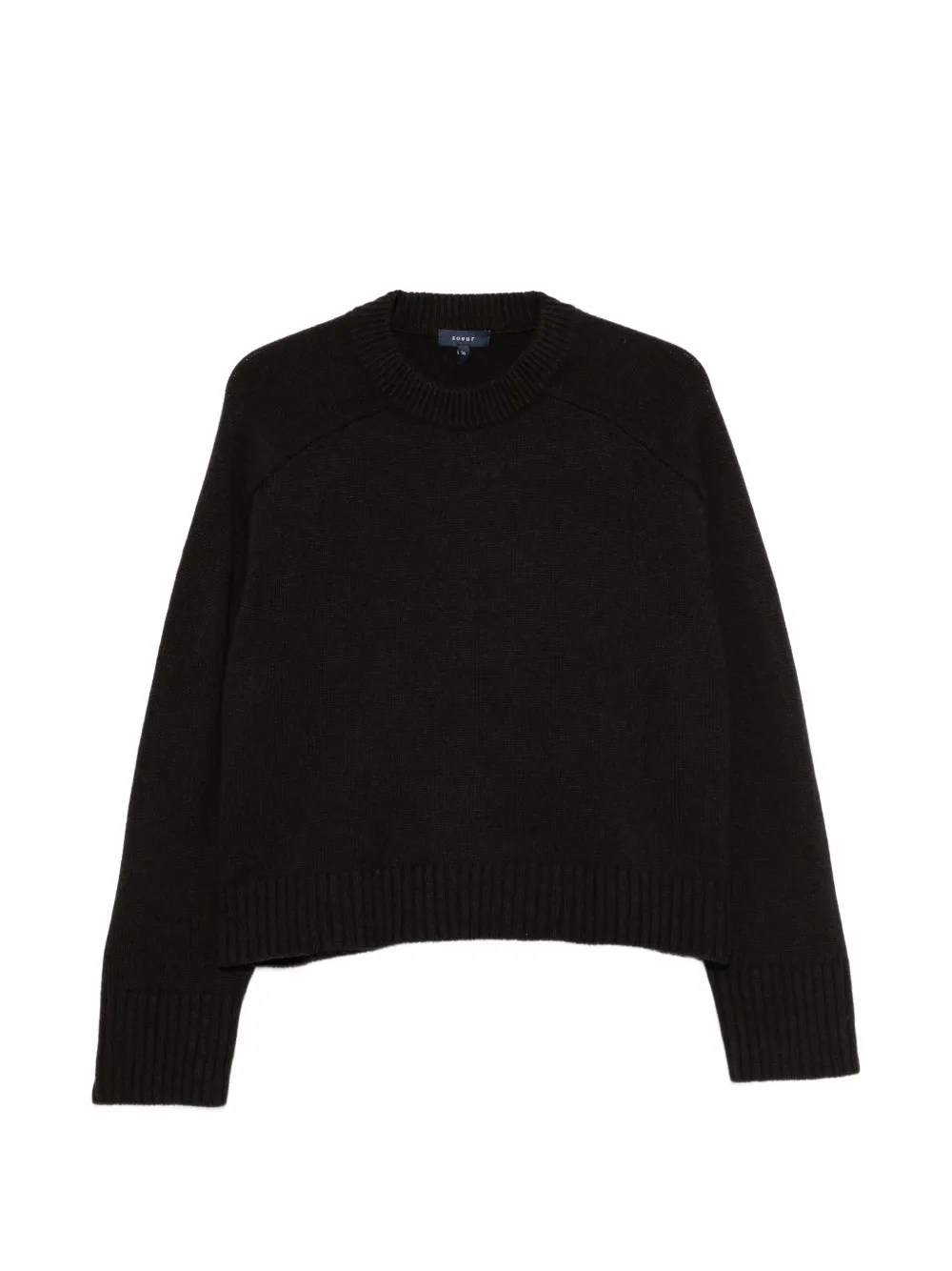 Soeur Will raglan-sleeve ribbed-trim sweater - Marrone