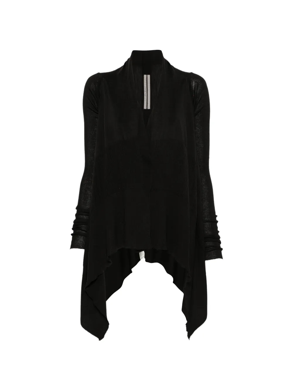 Rick Owens asymmetric long-sleeve cardigan - Nero