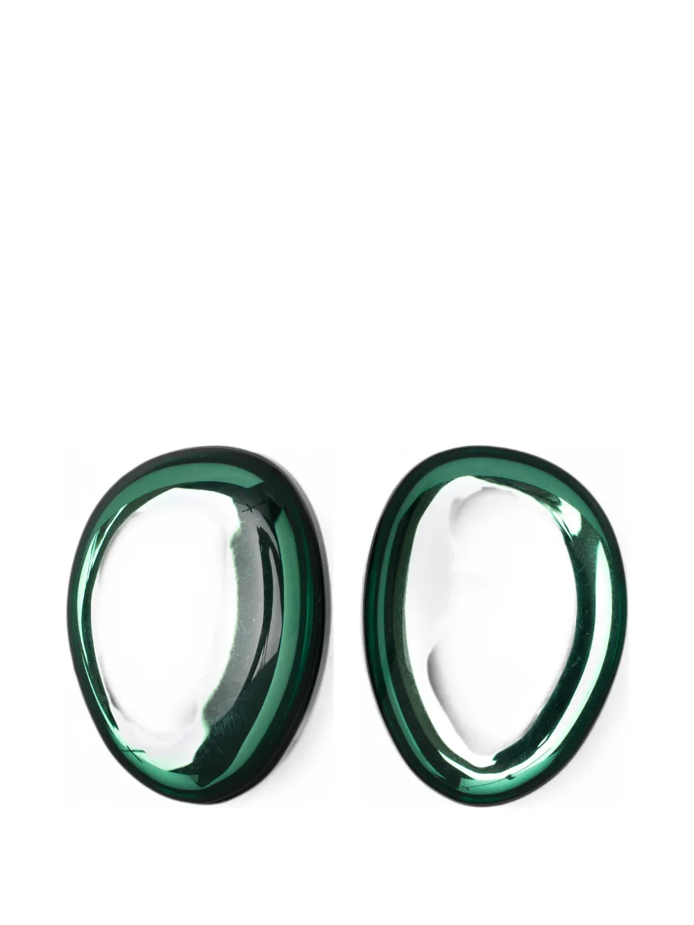 Emporio Armani Oversized Oval-frame Earrings In Green