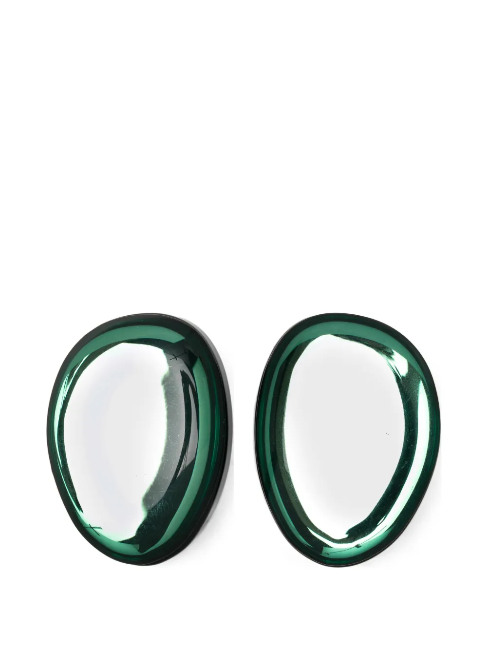 Emporio Armani oversized oval-frame earrings - Verde