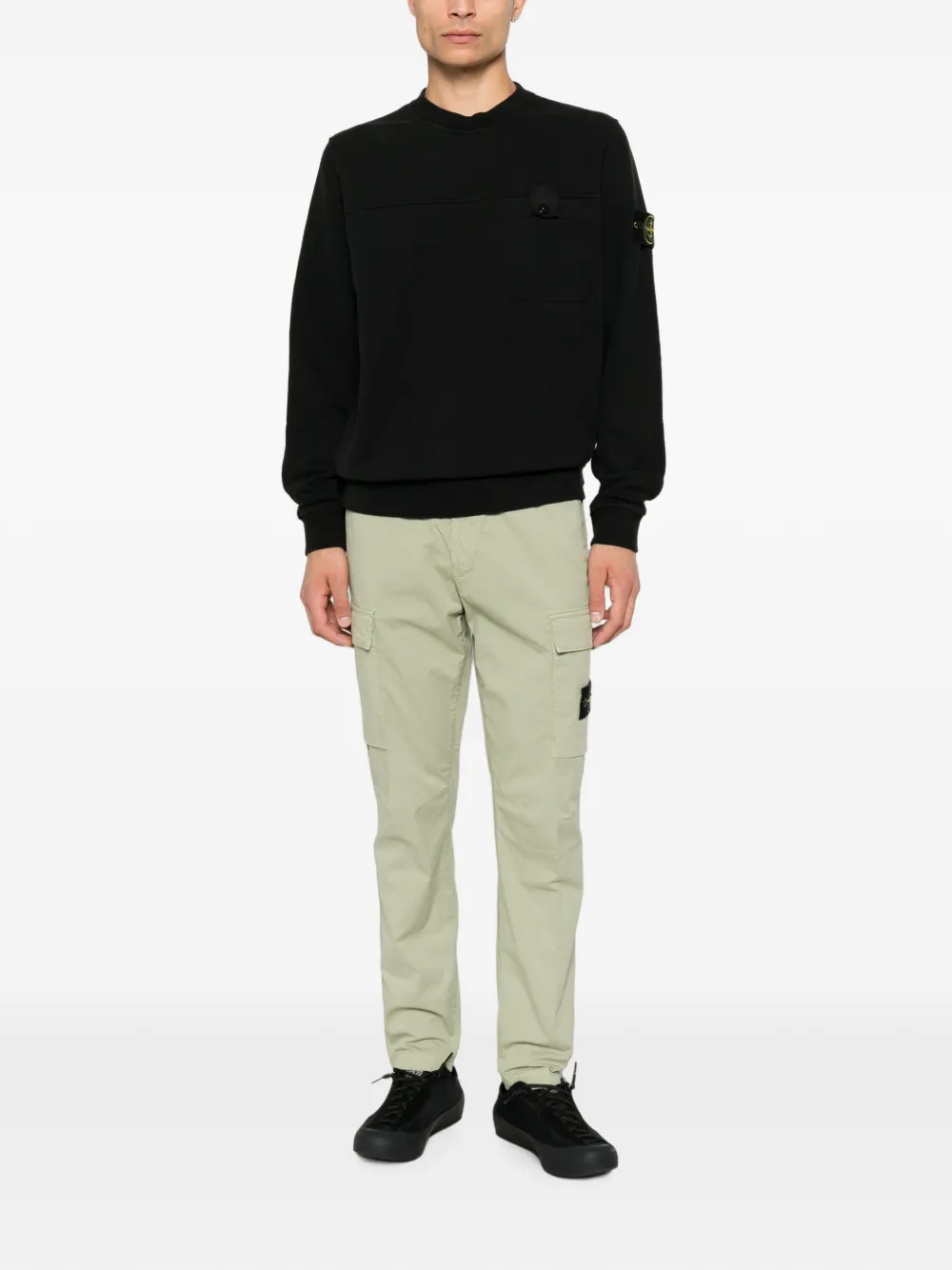 Stone Island Overhemd met logo-patch en borstzak Zwart