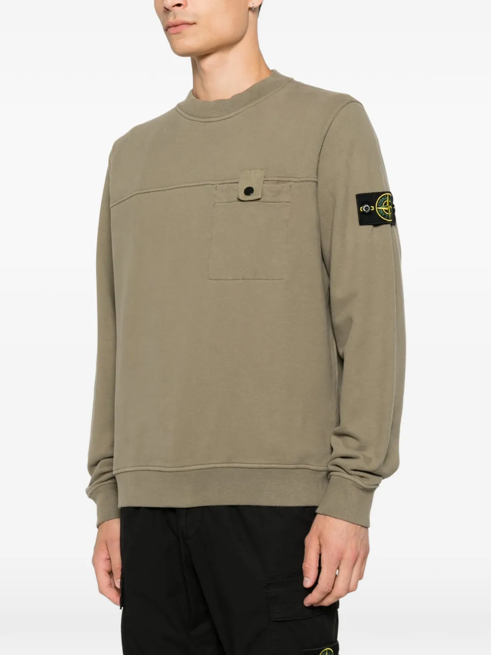 Stone Island Overhemd met logo-patch en borstzak Groen