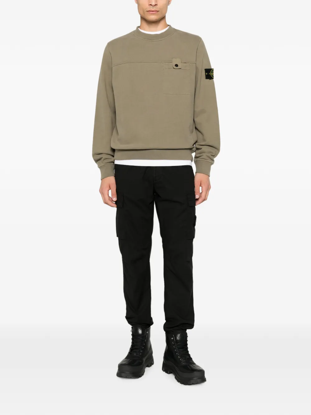 Stone Island Overhemd met logo-patch en borstzak Groen