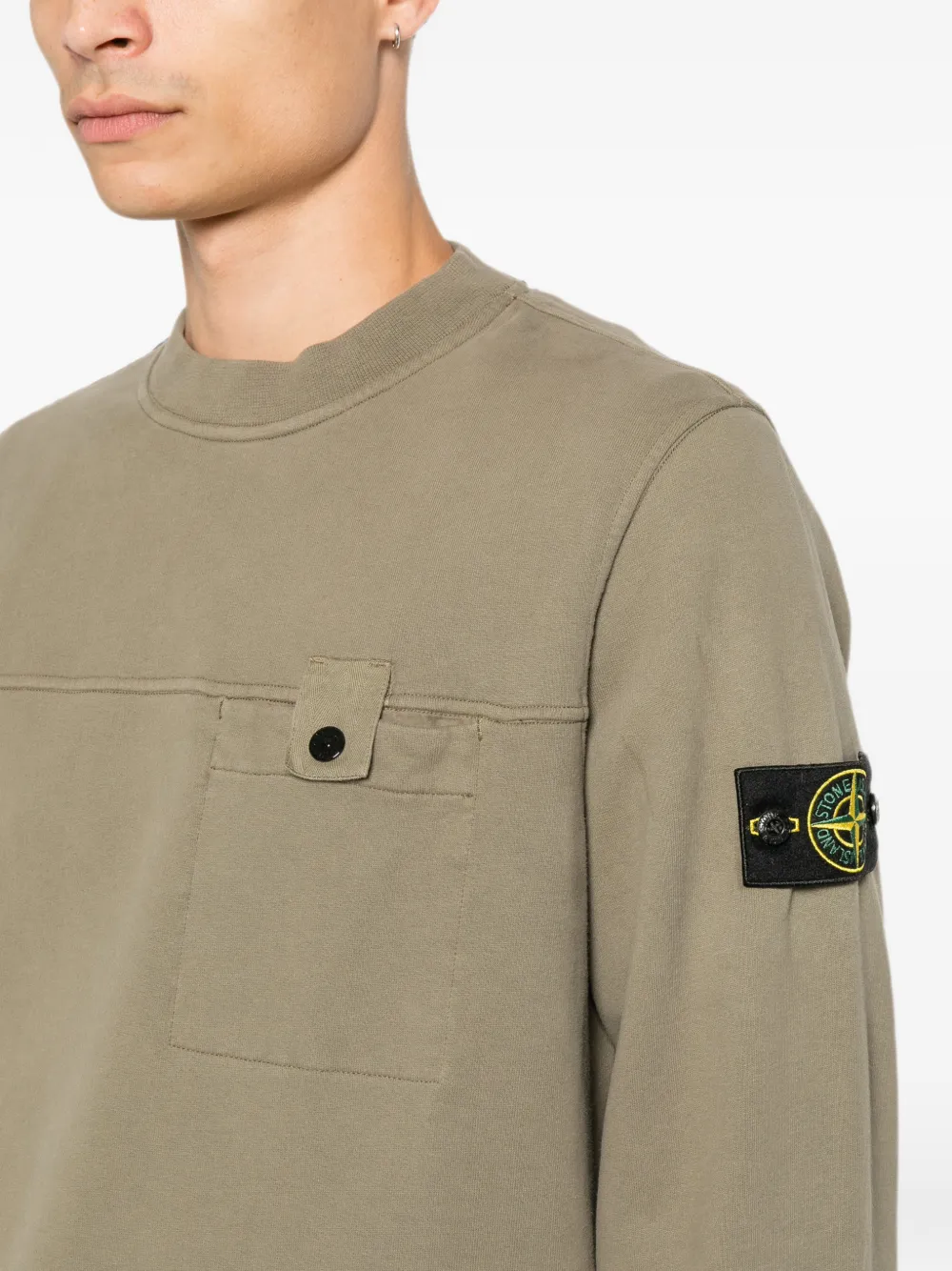Stone Island Overhemd met logo-patch en borstzak Groen