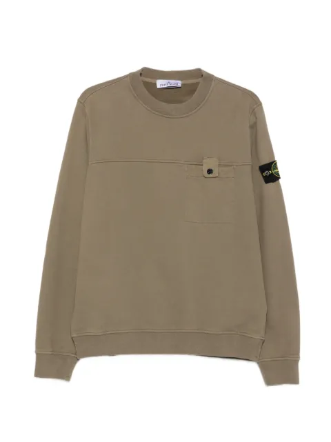 Stone Island logo-patch chest-pocket sweatshirt