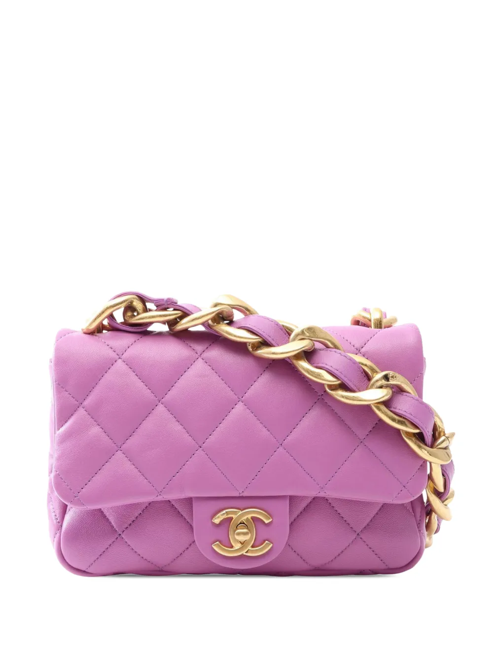 CHANEL Pre-Owned 2021-2026 Small Quilted Lambskin Funky Town Flap crossbody bag - Purple