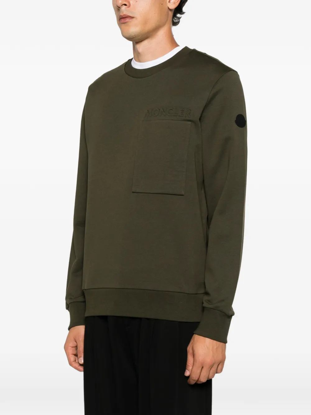 Moncler Sweater met logo-reliëf Groen