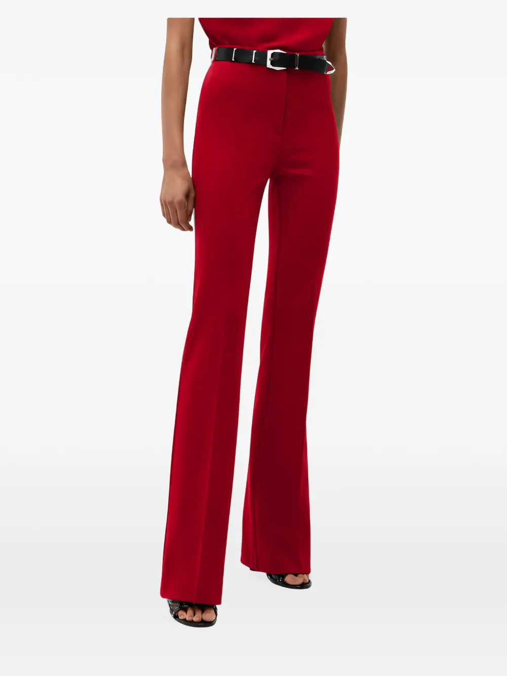PINKO pressed-crease flared trousers - Rosso