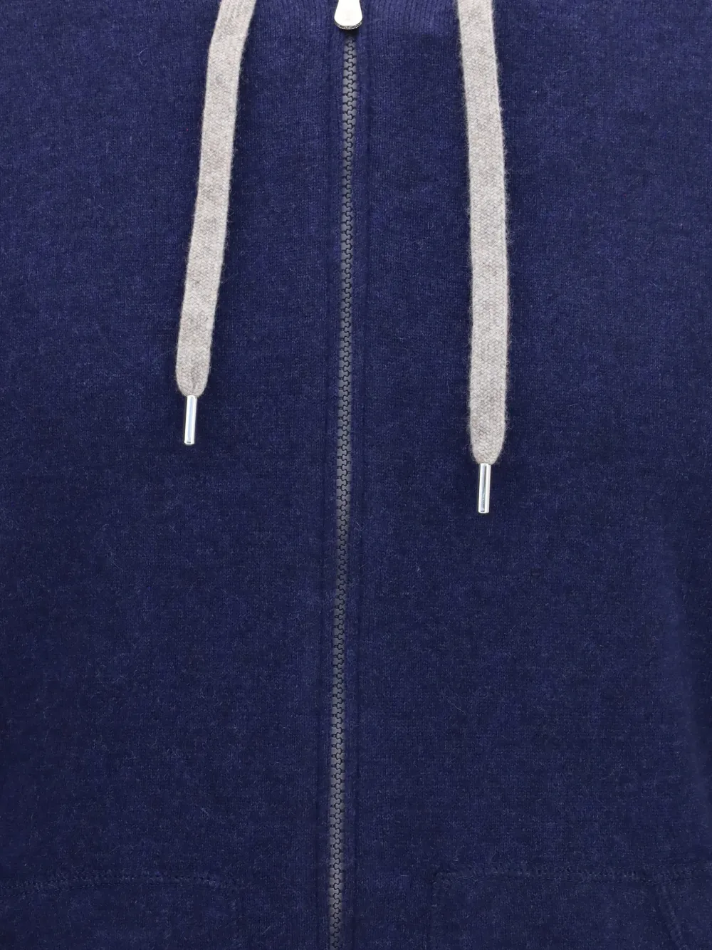Brunello Cucinelli Kasjmier hoodie met rits Blauw