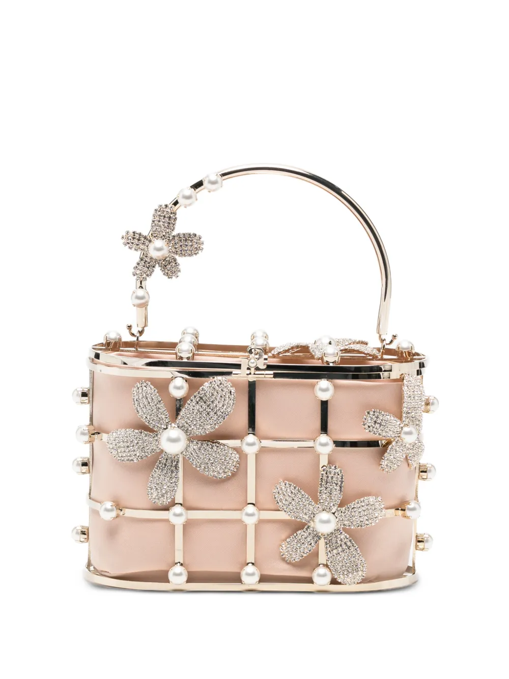 Rosantica Holli Delia crystal-embellished floral-motif tote bag - Oro