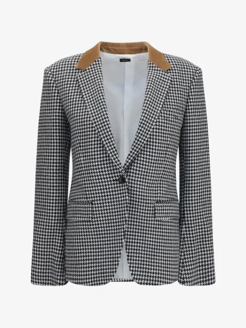 TOM FORD houndstooth long-sleeve blazer