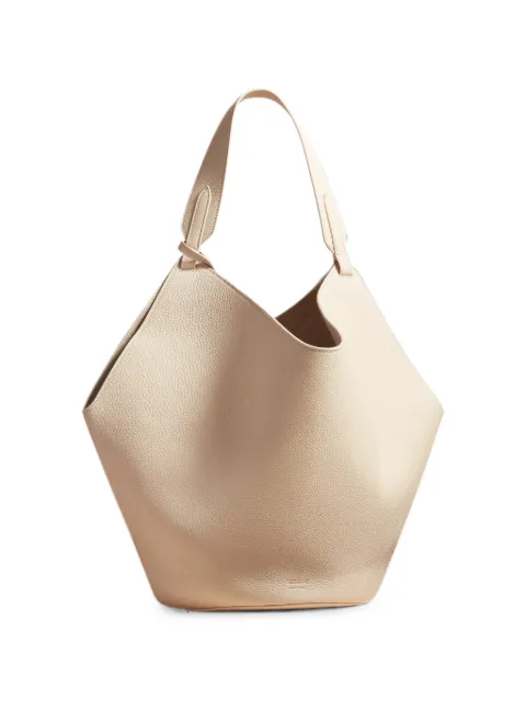KHAITE medium Lotus tote in dark ivory pebbled leather