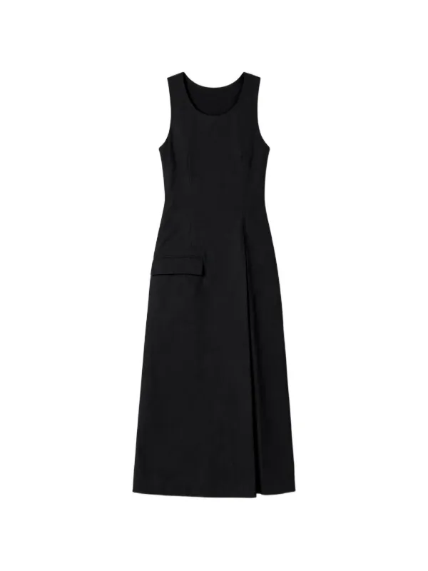 Rier Cotton-poplin Apron Dress in Black