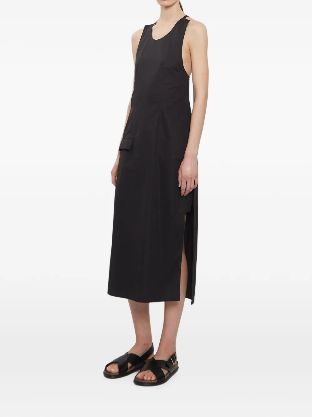 Rier Cotton-poplin Apron Dress in Black, view 3