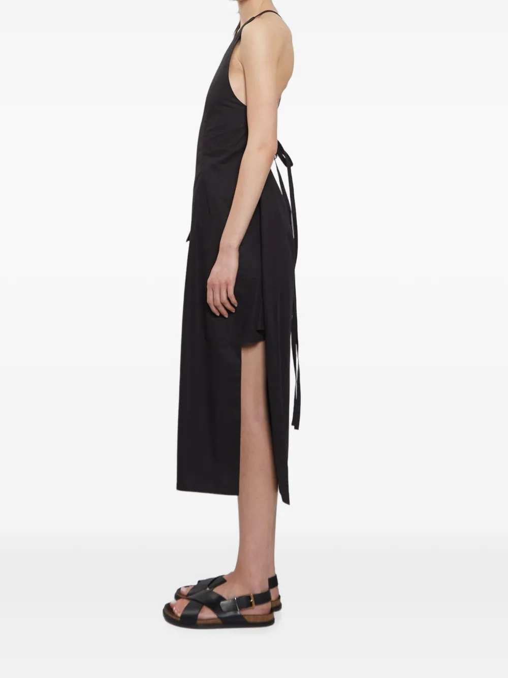 Rier Cotton-poplin Apron Dress in Black, view 4