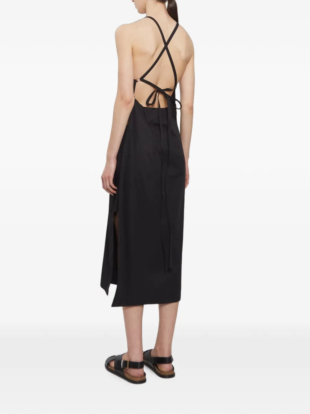 Rier Cotton-poplin Apron Dress in Black, view 5