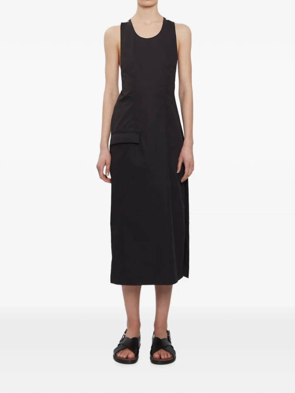 Rier Cotton-poplin Apron Dress in Black, view 2