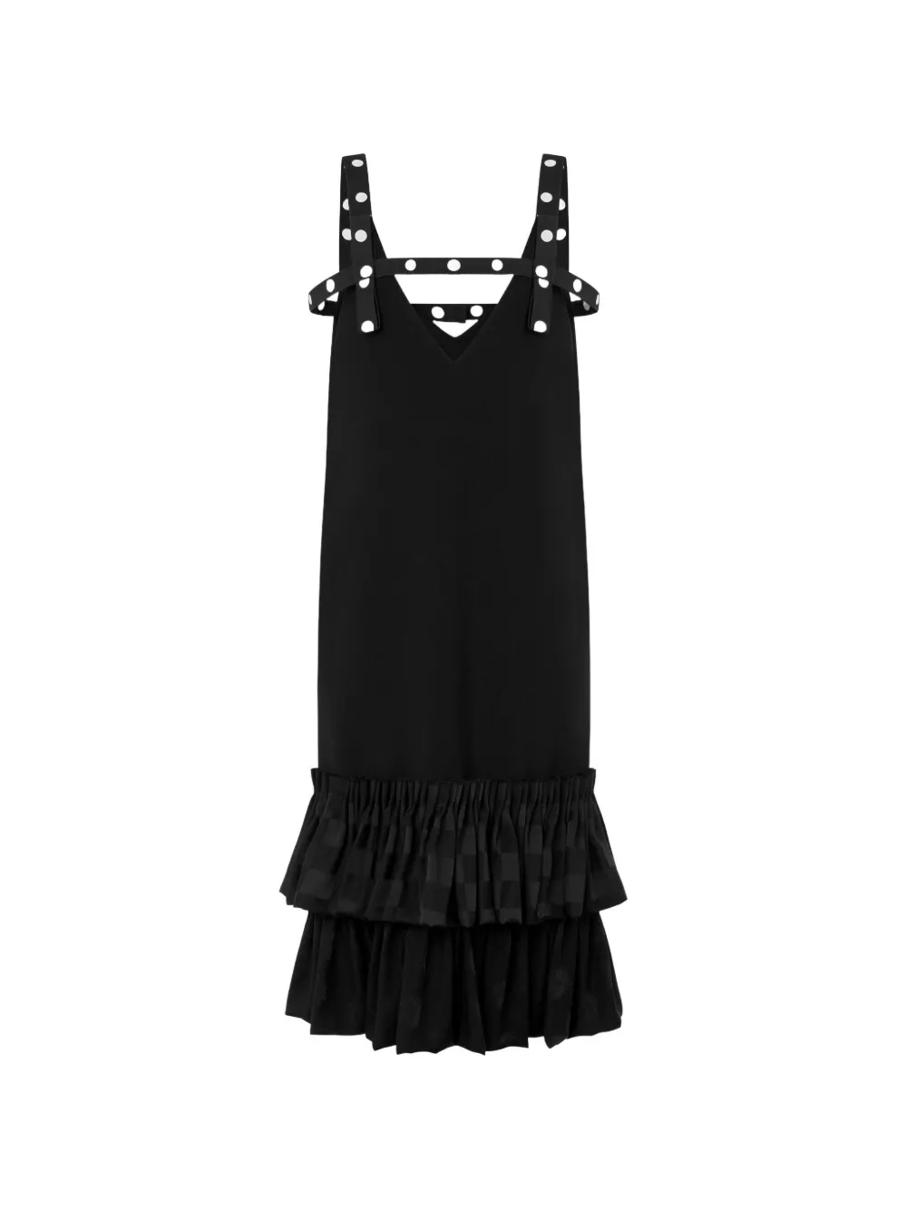 Moschino polka-dot ruffled midi dress - Nero