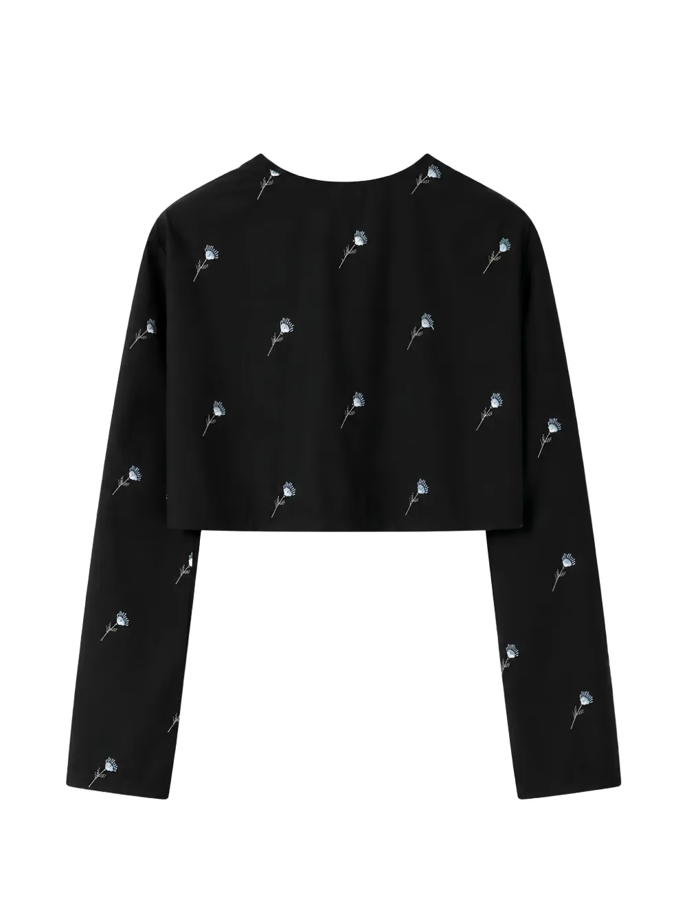 Rier Walker Floral-embroidered Shirt in Black, view 2