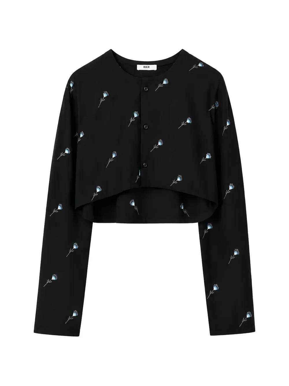 Rier Walker floral-embroidered shirt - Black