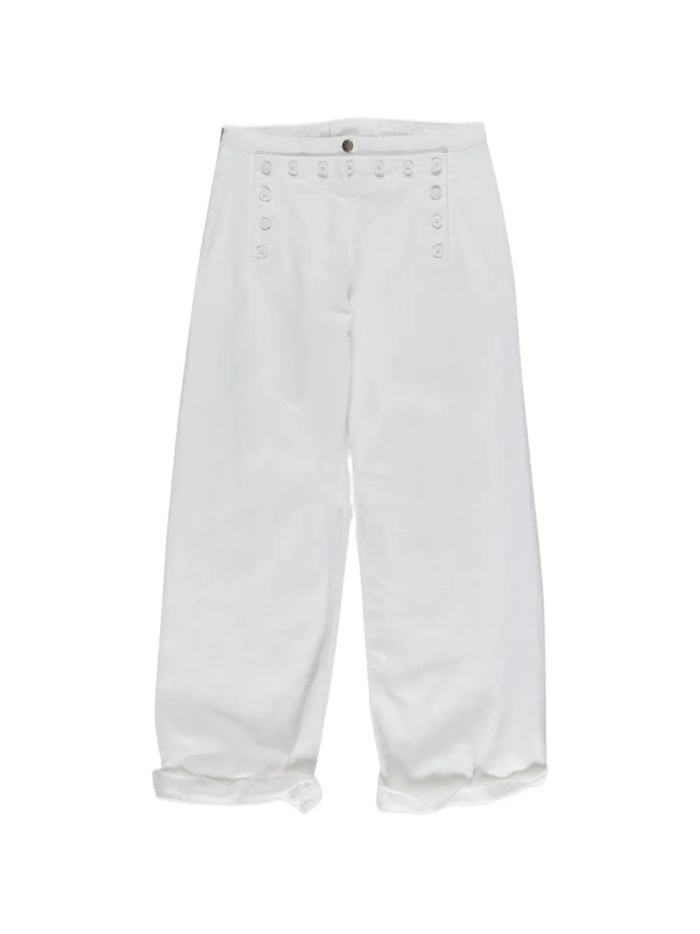La Fetiche button-detail wide-leg jeans - Bianco