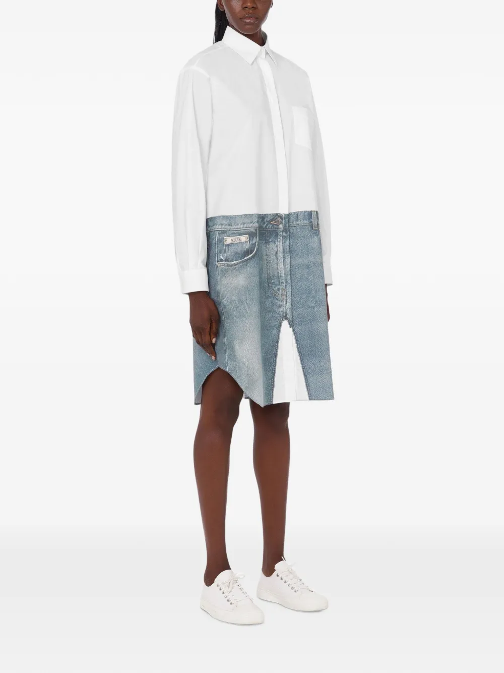 Moschino Midi-jurk met shirtkraag Wit