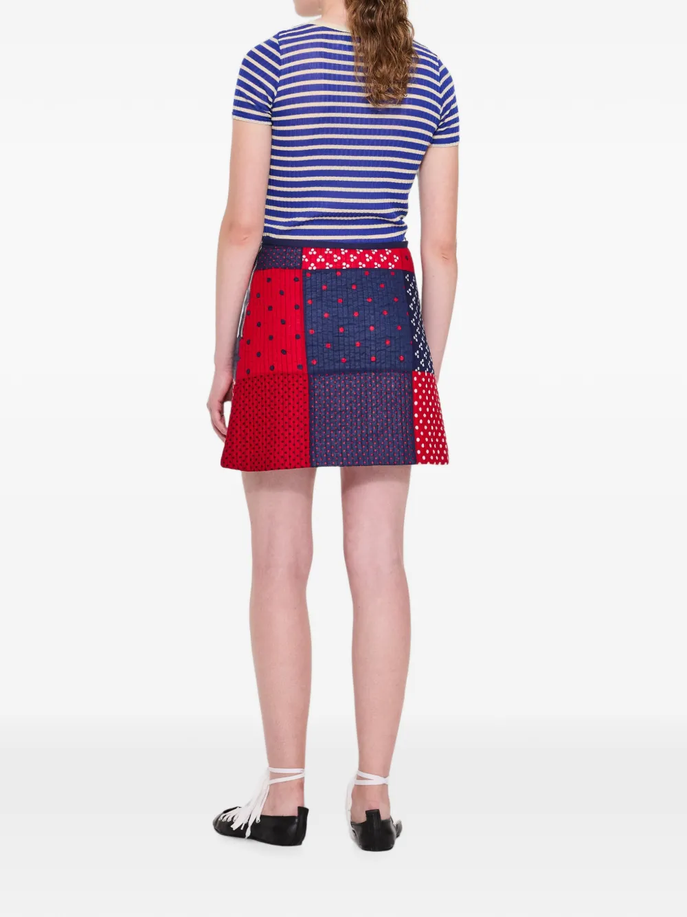 La Fetiche Mini-rok met patchwork Rood