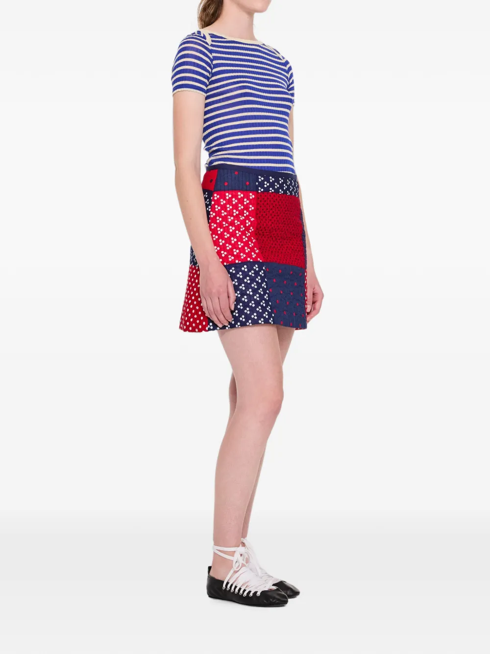 La Fetiche Mini-rok met patchwork Rood