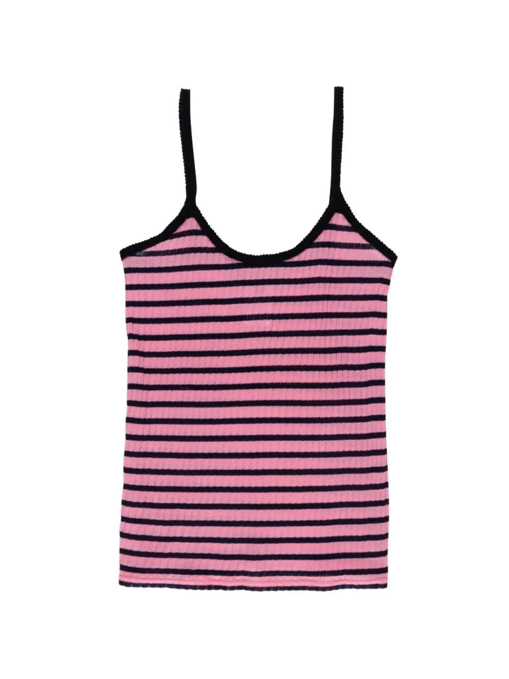 La Fetiche Jade striped ribbed-knit cami top - Rosa