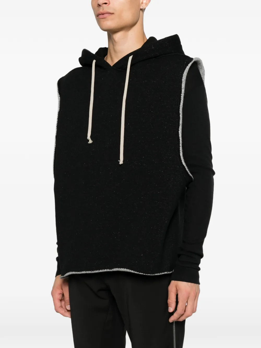 Rick Owens Mouwloze hoodie met trekkoord Zwart