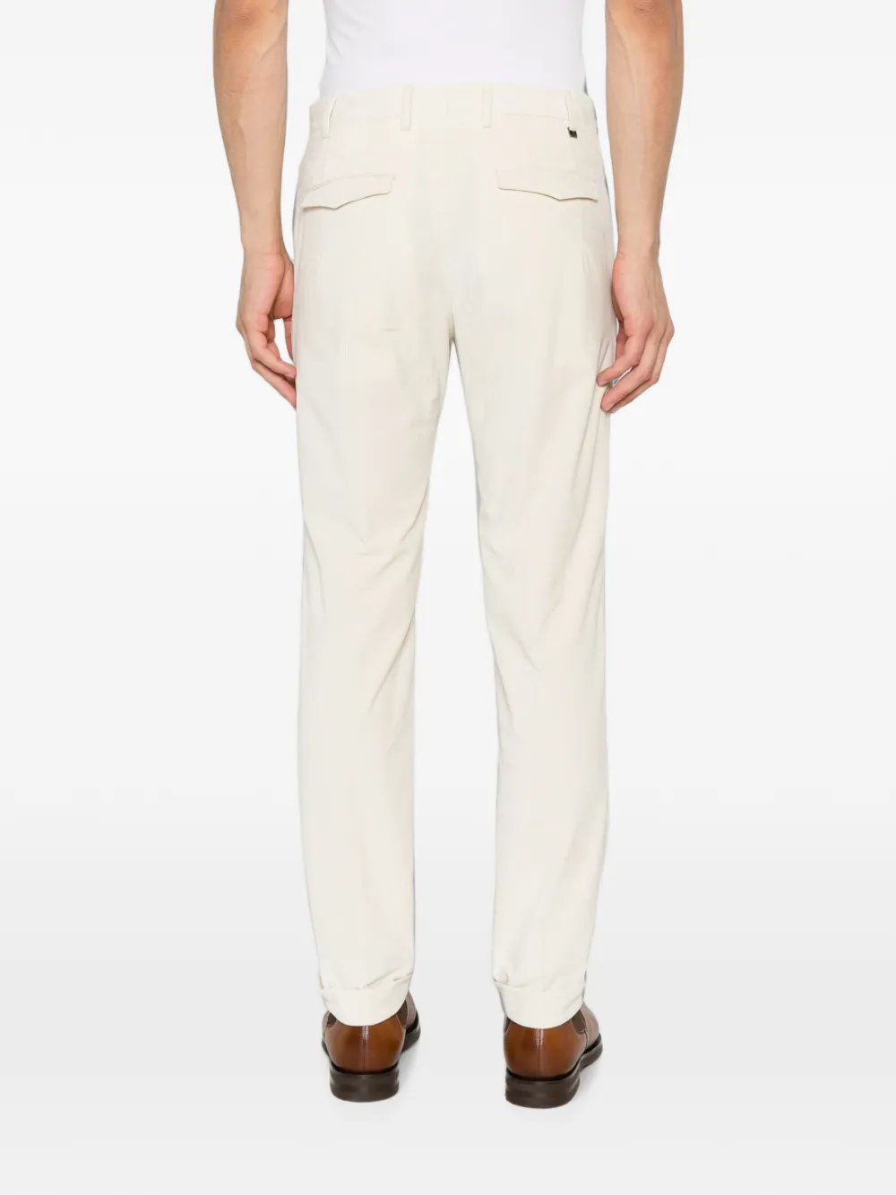 PT Torino Straight broek met ribfluwelen textuur Beige