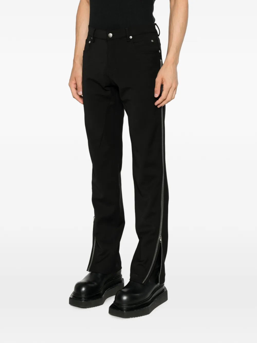 Rick Owens Vega broek met rits aan de zijkant Zwart